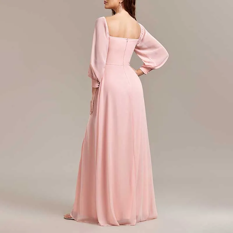 Long Prom Gown Off The Shoulder Evening Dress Chiffon Bridesmaid Dress