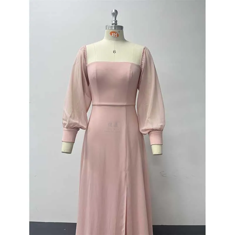 Long Prom Gown Off The Shoulder Evening Dress Chiffon Bridesmaid Dress