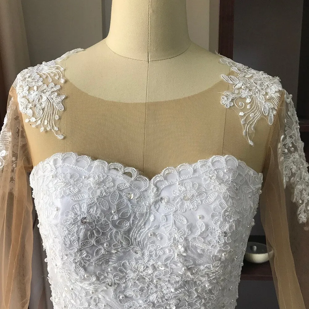 Long Sleeve Vestido De Noiva Lace Gowns Wedding Dresses