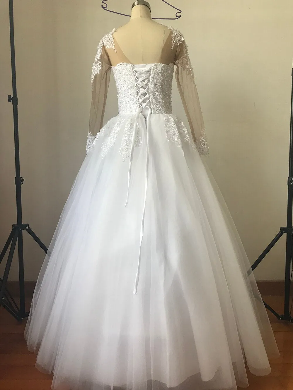 Long Sleeve Vestido De Noiva Lace Gowns Wedding Dresses