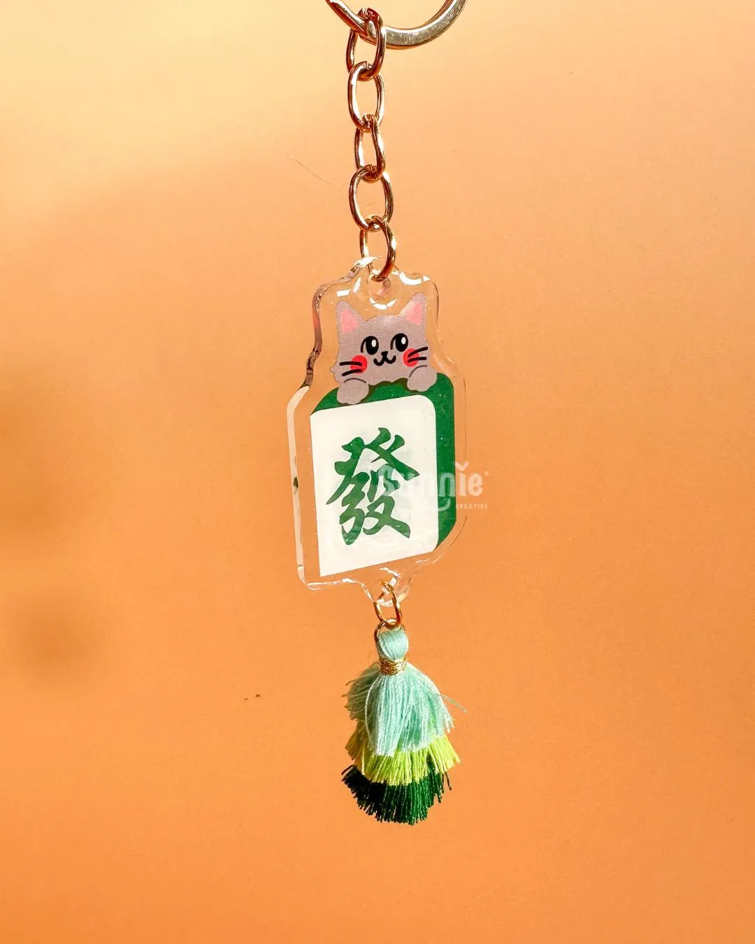 Mahjong Cat Acrylic Keychain