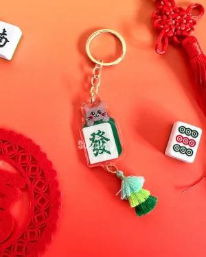 Mahjong Cat Acrylic Keychain