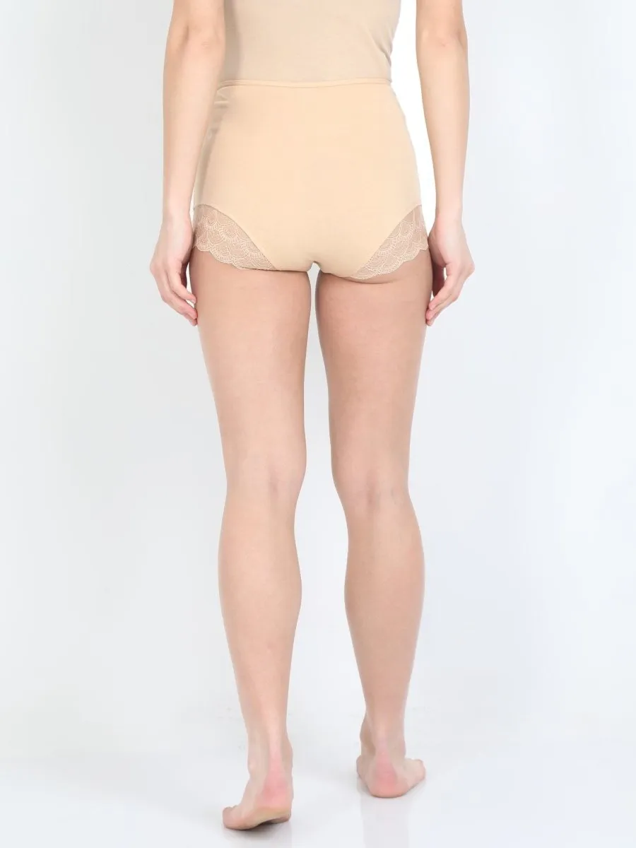 Maternity Over belly High Waist Lace Panty-Beige