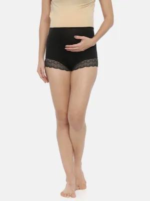 Maternity Over belly High Waist Lace Panty-Black