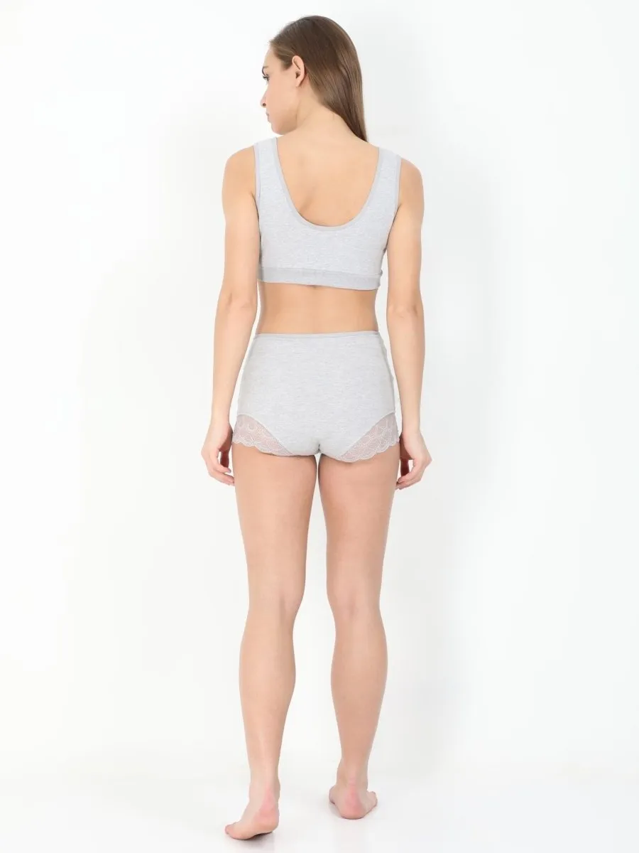 Maternity Over belly High Waist Lace Panty-Gray