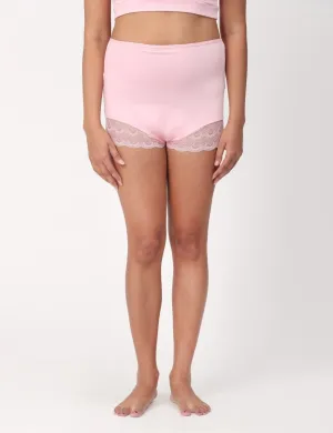 Maternity Over belly High Waist Lace Panty-Rose Pink