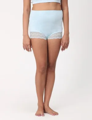Maternity Over belly High Waist Lace Panty-Sky Blue