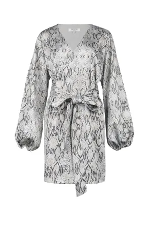 Mia Wrap Dress- Snake Print