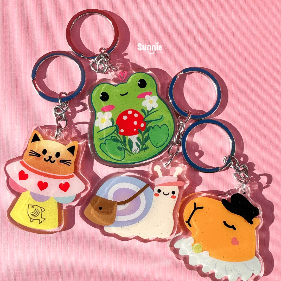Mushroom Froggie Acrylic Keychain