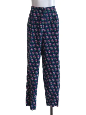 Navy Blue Floral Pants