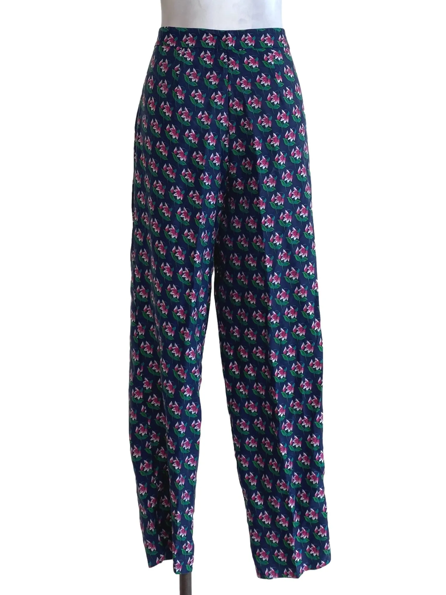 Navy Blue Floral Pants