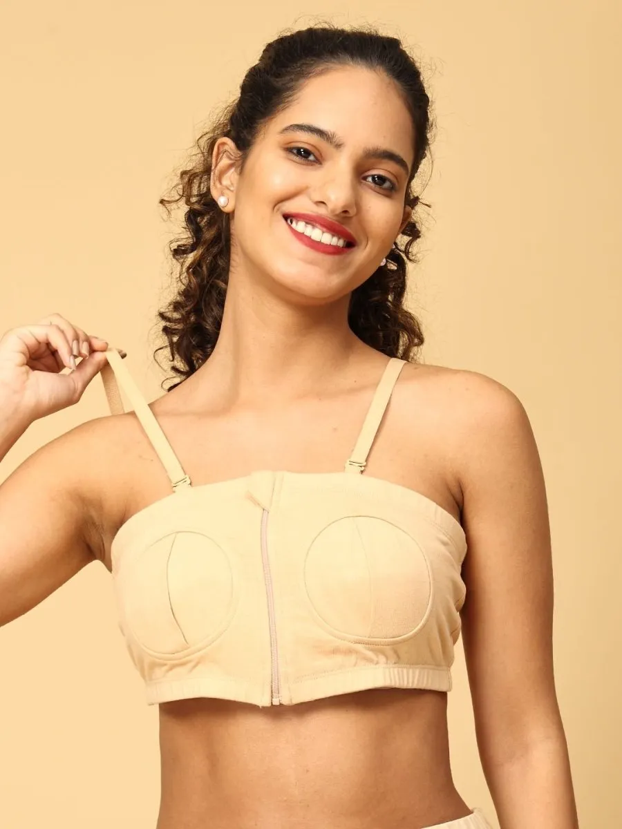 Nursing Pumping Bra Beige-Hand Free