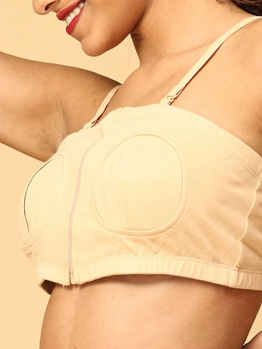 Nursing Pumping Bra Beige-Hand Free