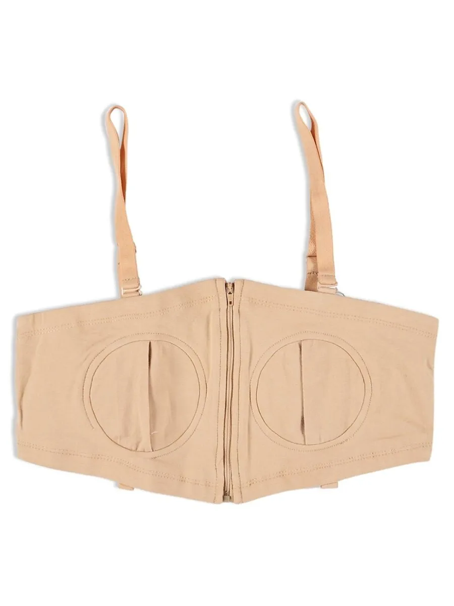 Nursing Pumping Bra Beige-Hand Free