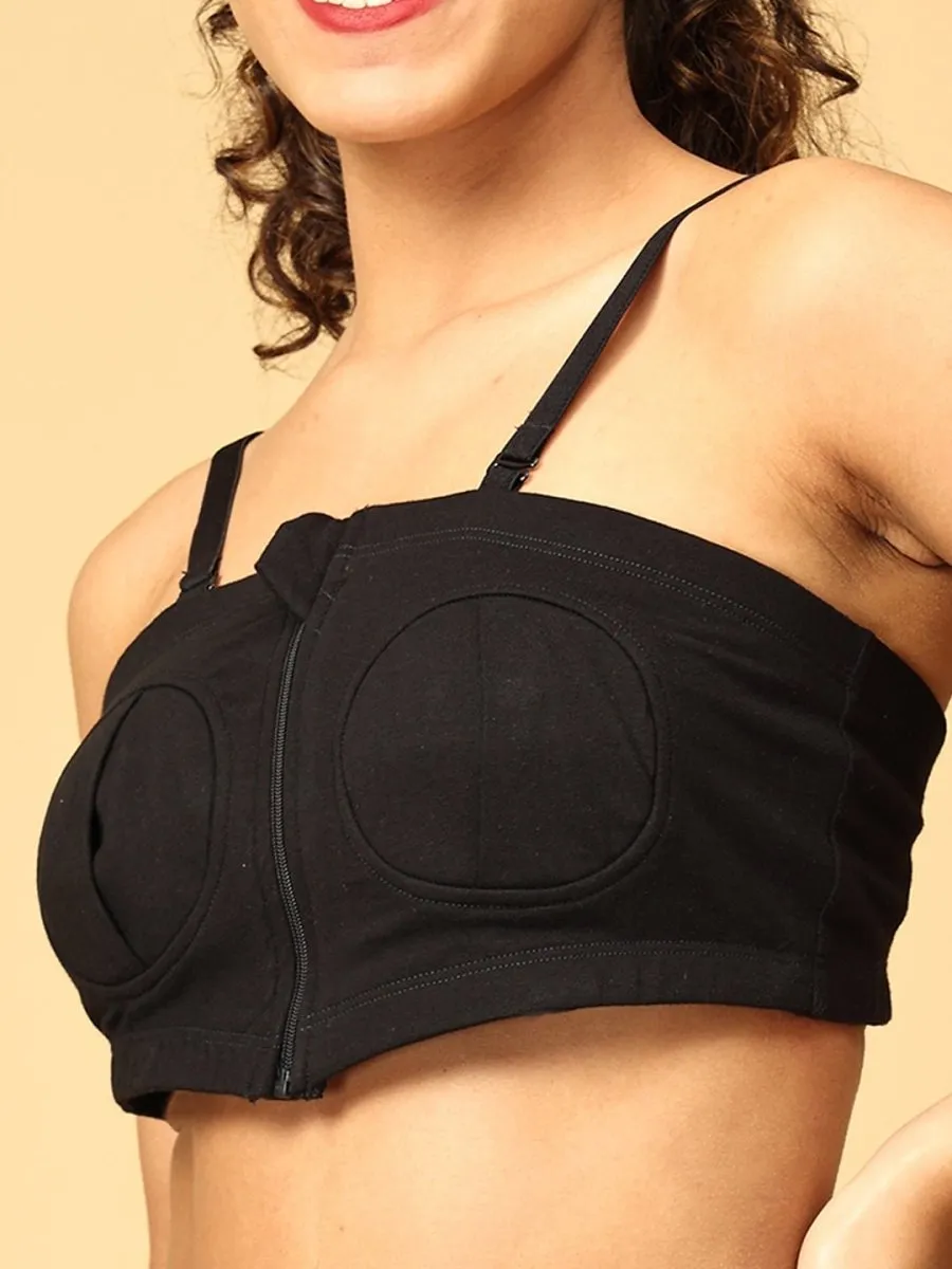 Nursing Pumping Bra Black-Hand Free