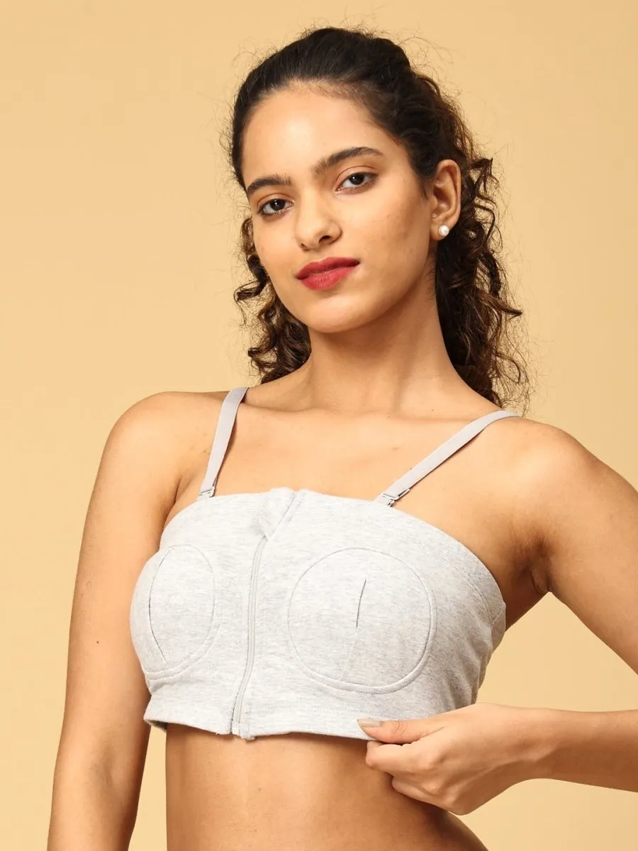 Nursing Pumping Bra Grey-Hand Free