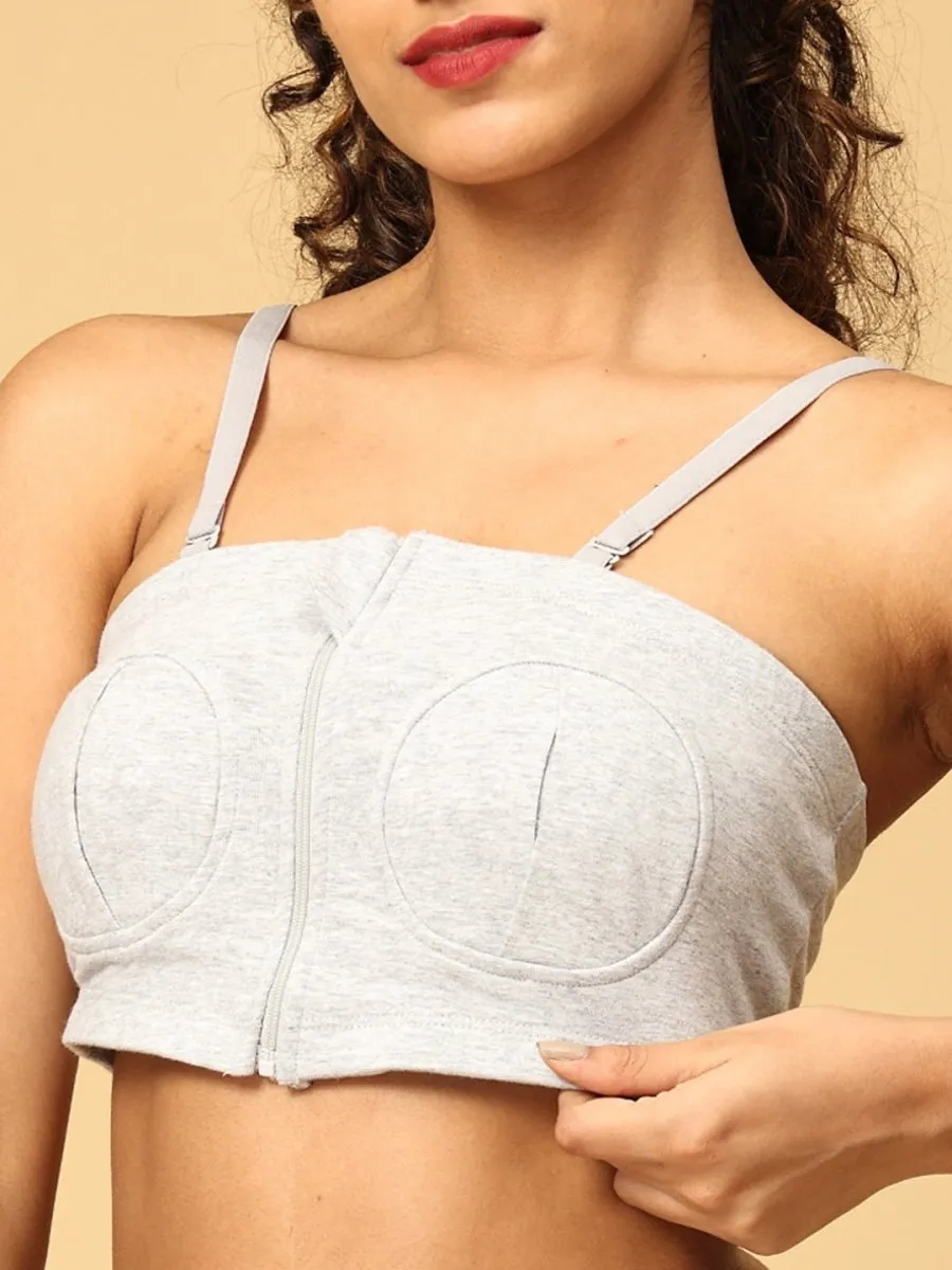 Nursing Pumping Bra Grey-Hand Free