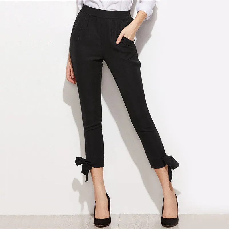 Pat Side Bow Skinny Pants