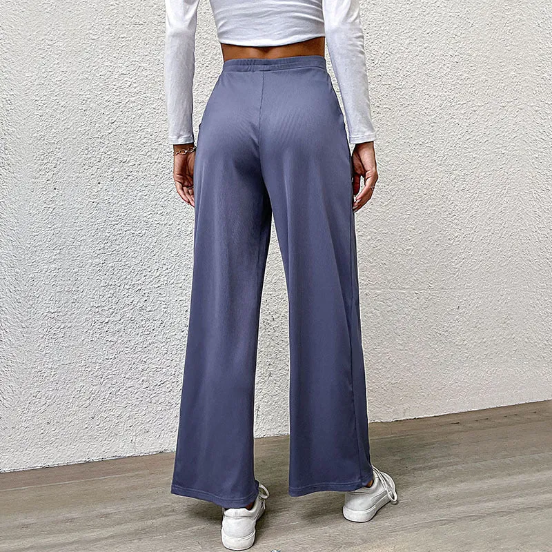 Pleated Casual Wide-Leg Pants