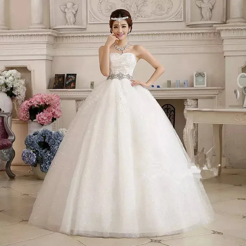 Plus size Sequins Red White Wedding Dresses Bride
