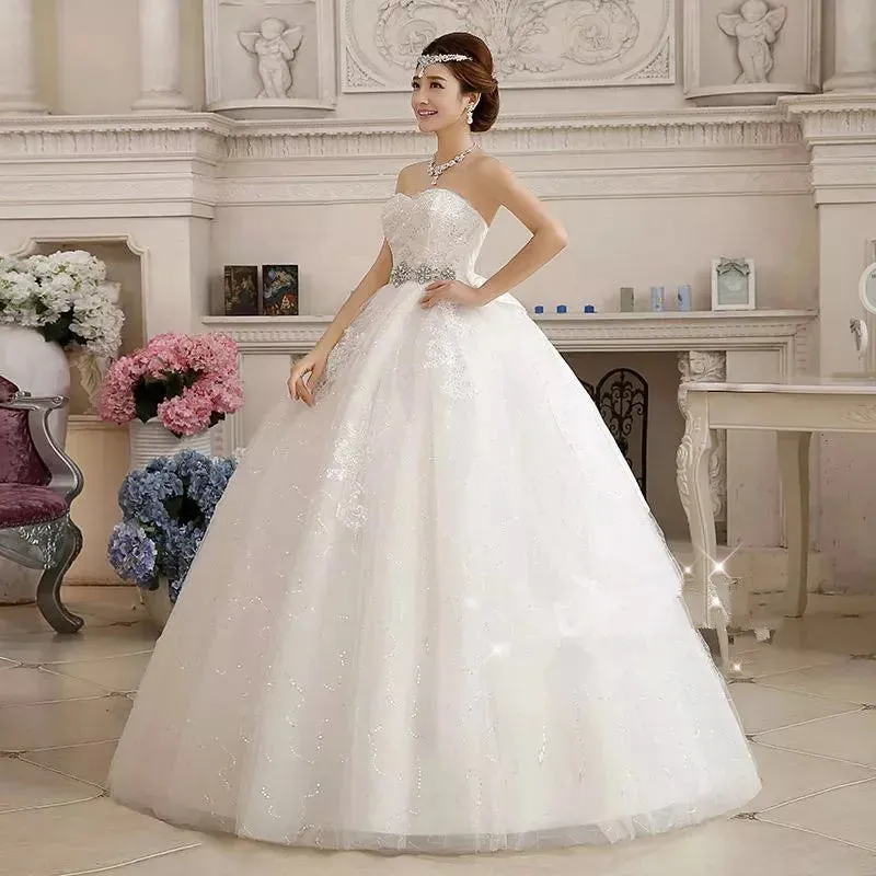 Plus size Sequins Red White Wedding Dresses Bride