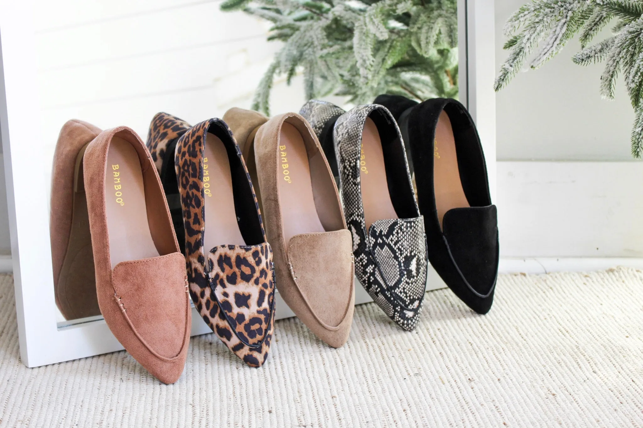 Polished Style Pointed Toe Flat • Snakeskin