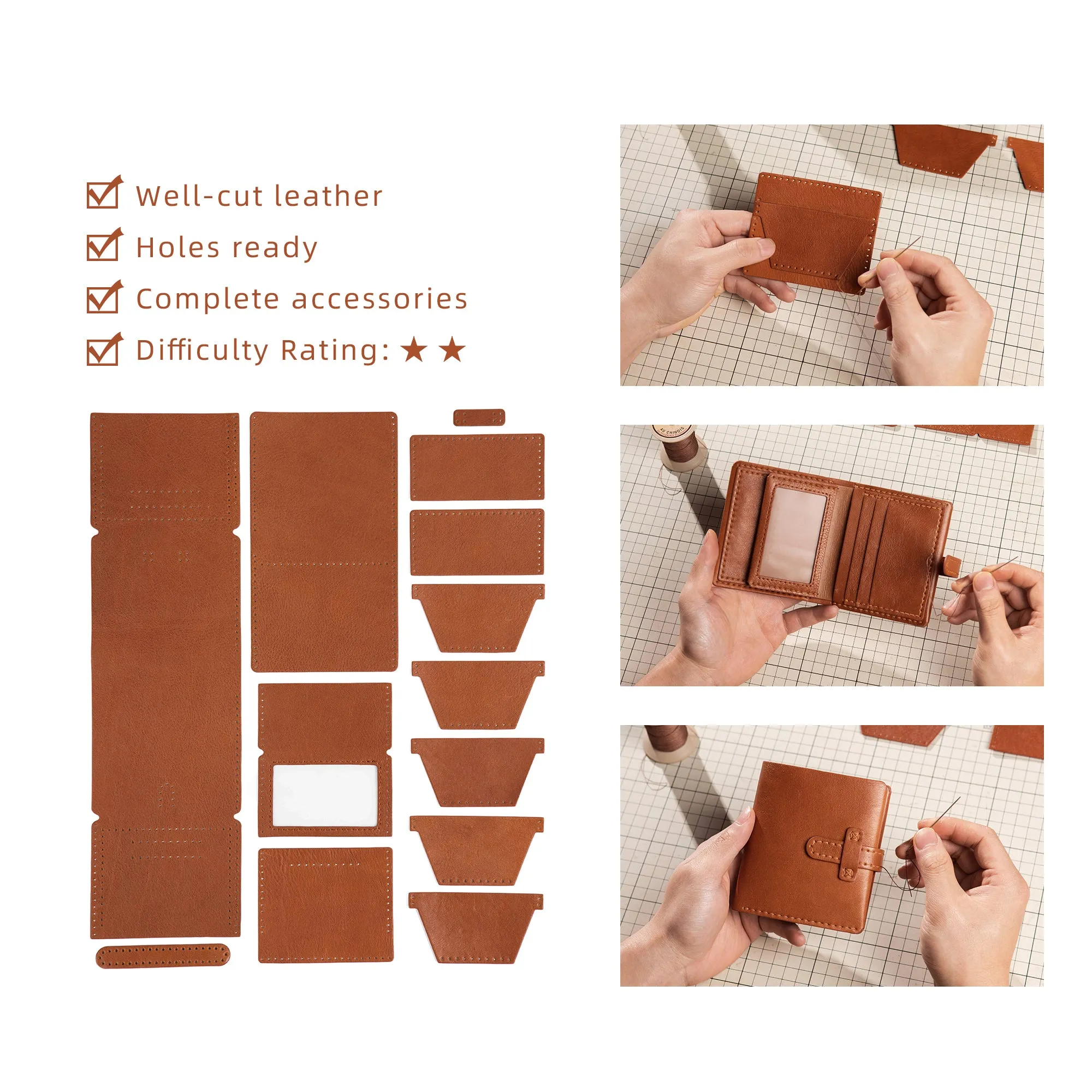Retro Wallet Leather Bag Kit