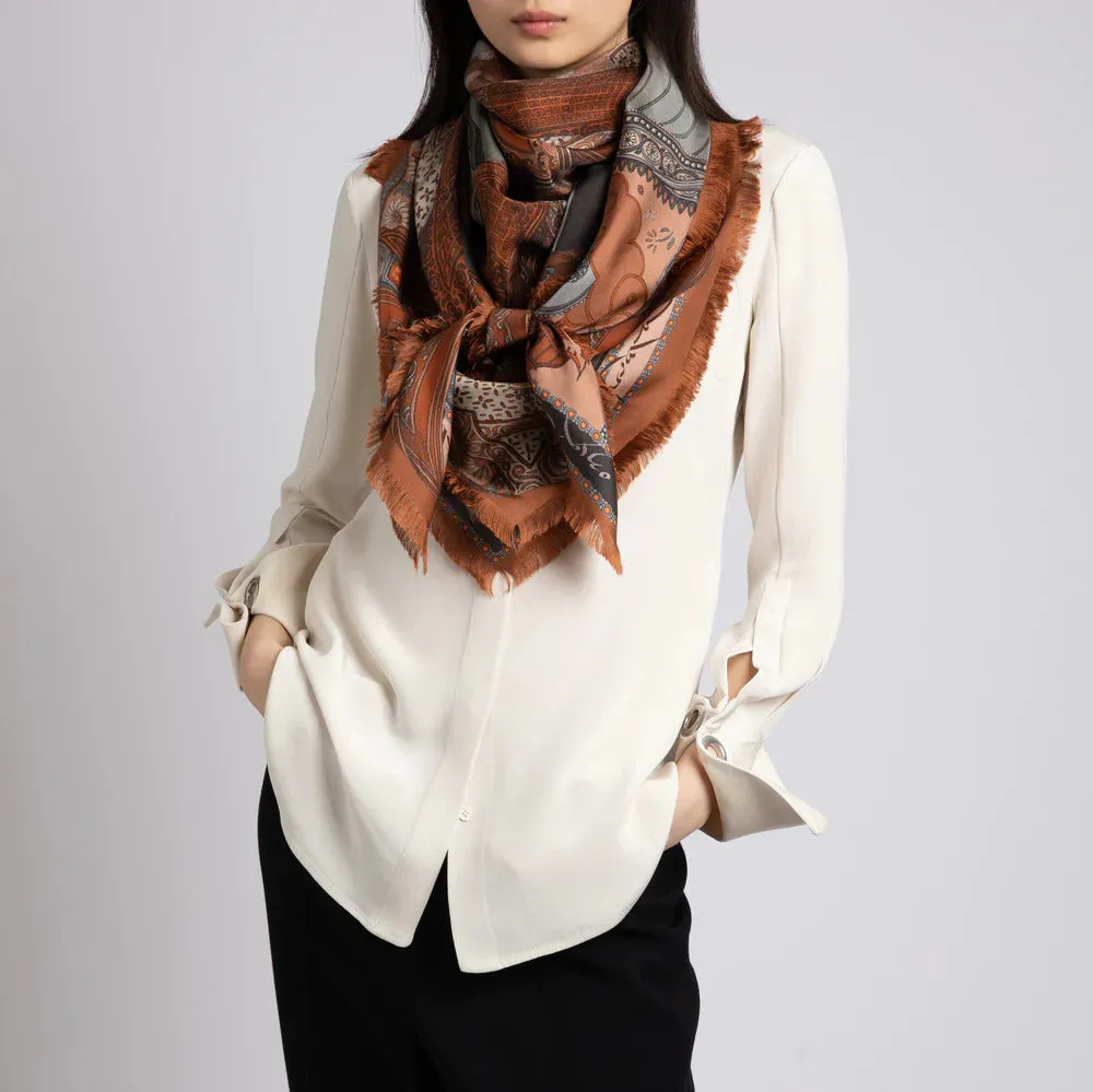 Sabina Savage The Song Deer 53" Wool/Silk Scarf