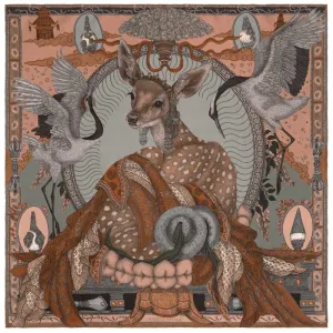 Sabina Savage The Song Deer 53" Wool/Silk Scarf