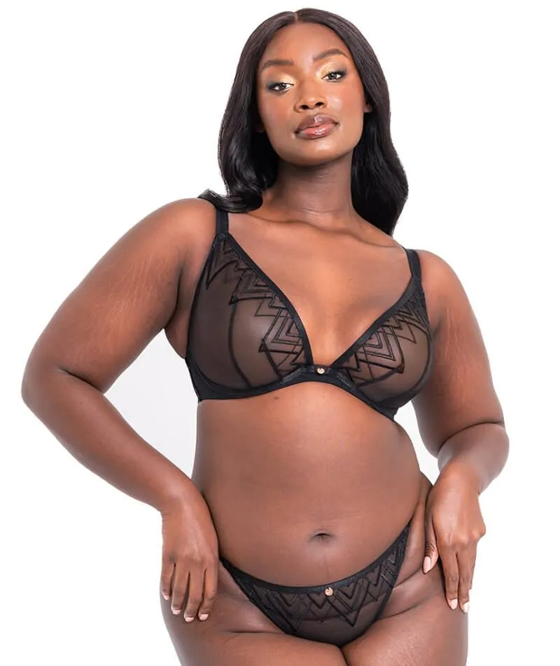 Scantilly Voltage Deep Plunge Bra - Black