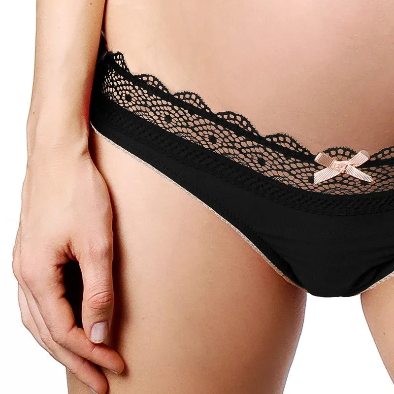 Show Off Jet Black Maternity Brief Panty - Hotmilk