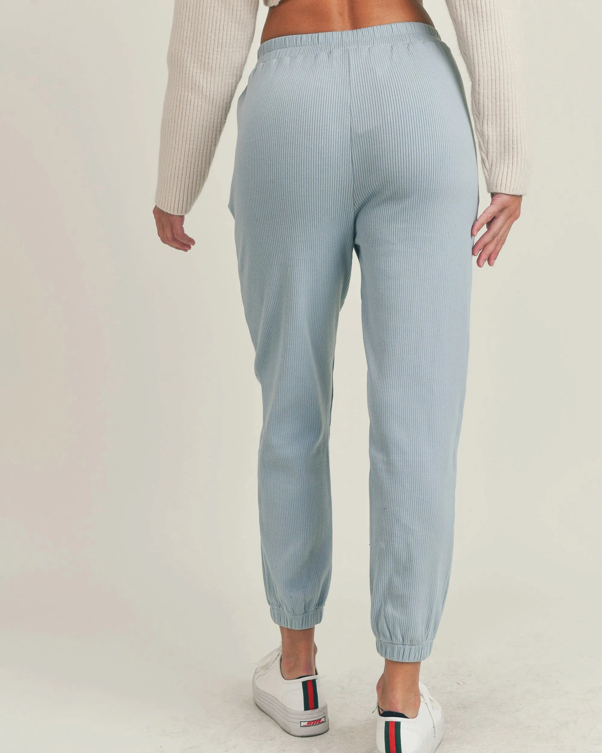 Soft Corduroy Jogger Pants in Blue