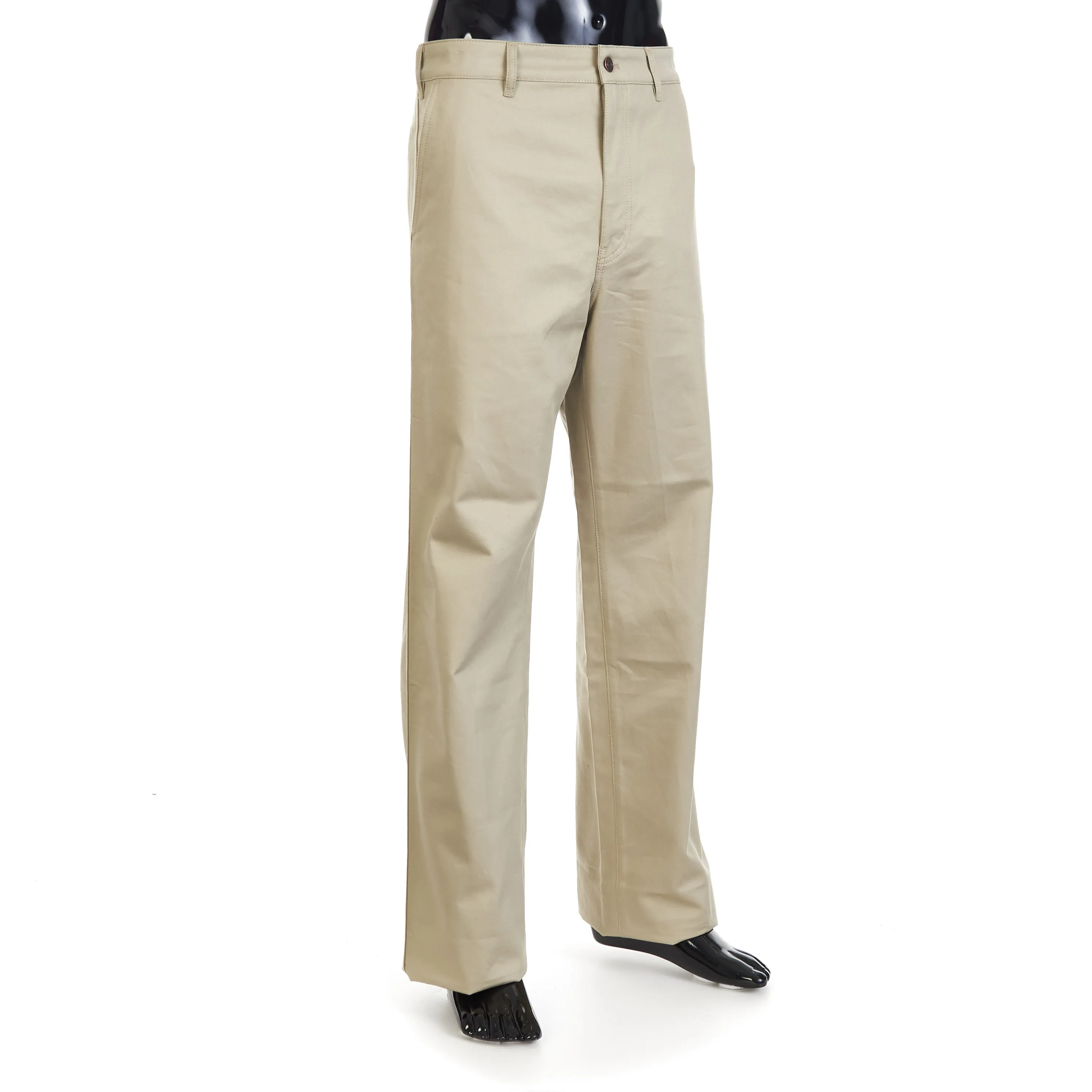 Straight Chinos - Raw Wash Cotton Twill, Mid-Rise