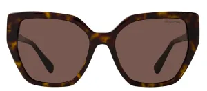 Swarovski SK 6016 100273 Irregular Plastic Havana Sunglasses with Brown Lens