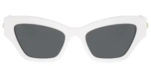Swarovski SK 6021 105087 Irregular Plastic White Sunglasses with Grey Lens