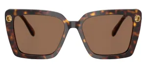 Swarovski SK 6032 100273 Square Plastic Havana Sunglasses with Brown Lens
