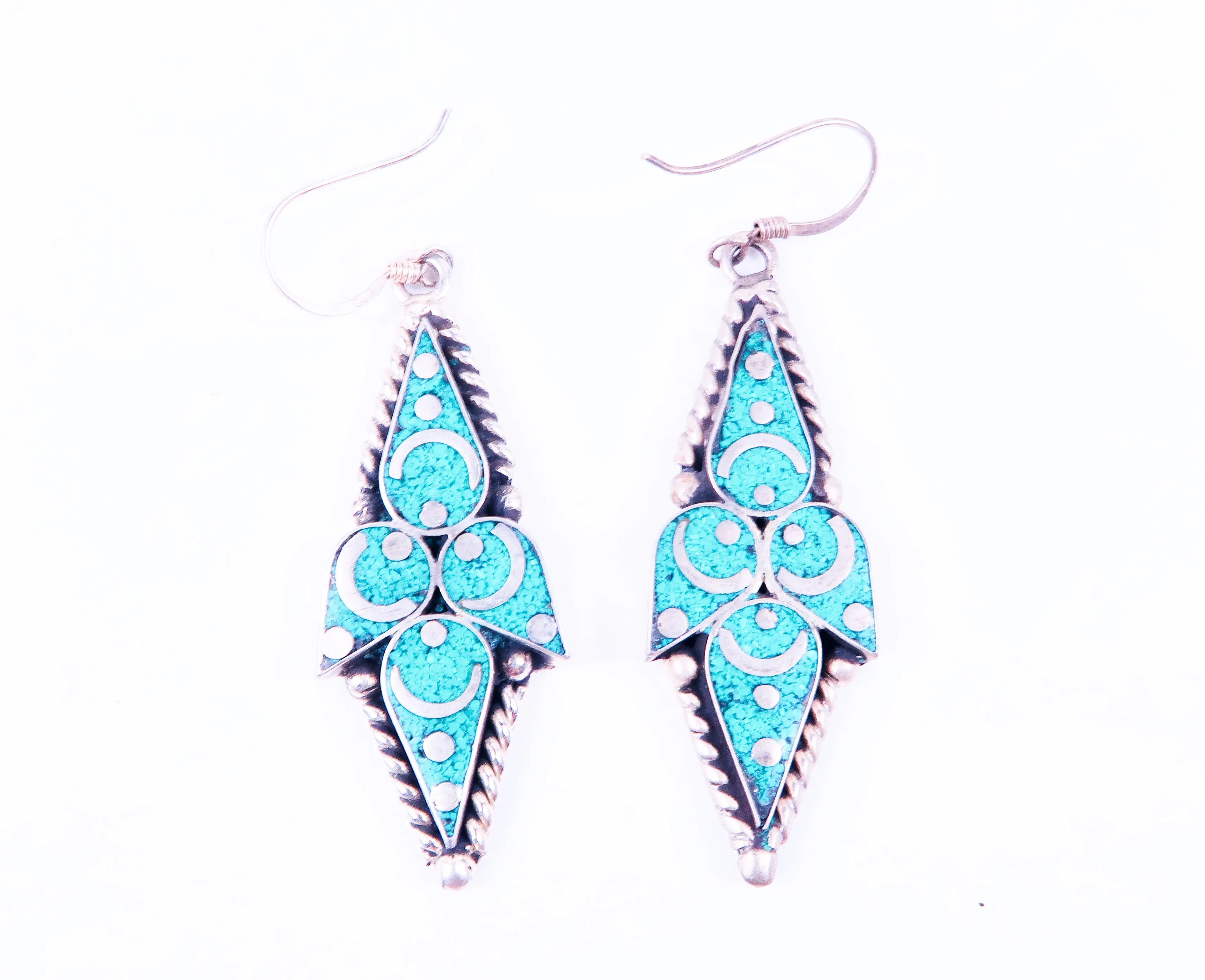 Tibetan Coral Drop Earrings