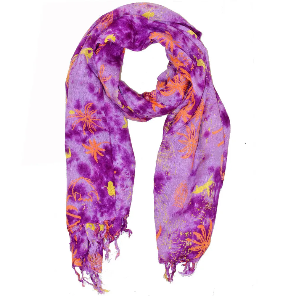 Tropical Island Getaway Print Sarong Wrap