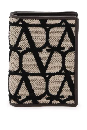 Valentino garavani toile iconographe bi-fold wallet