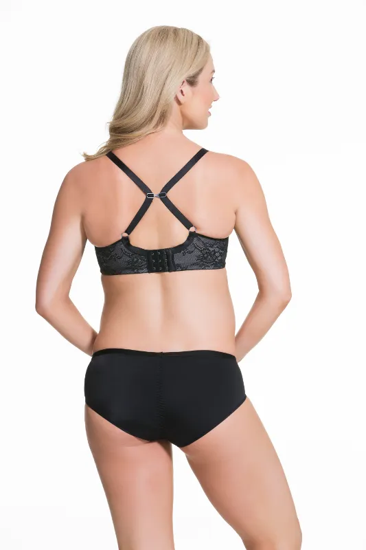 Waffles Flexi Wire Contour Nursing Bra Black - Cake