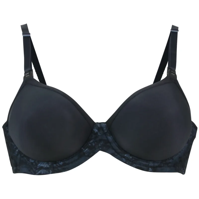 Waffles Flexi Wire Contour Nursing Bra Black - Cake