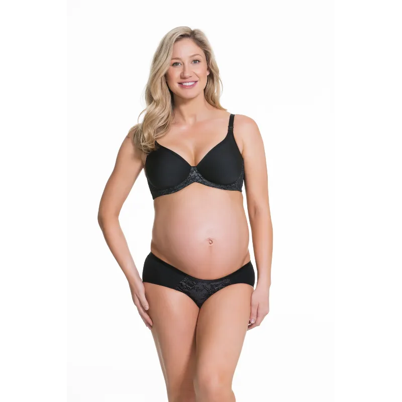 Waffles Flexi Wire Contour Nursing Bra Black - Cake