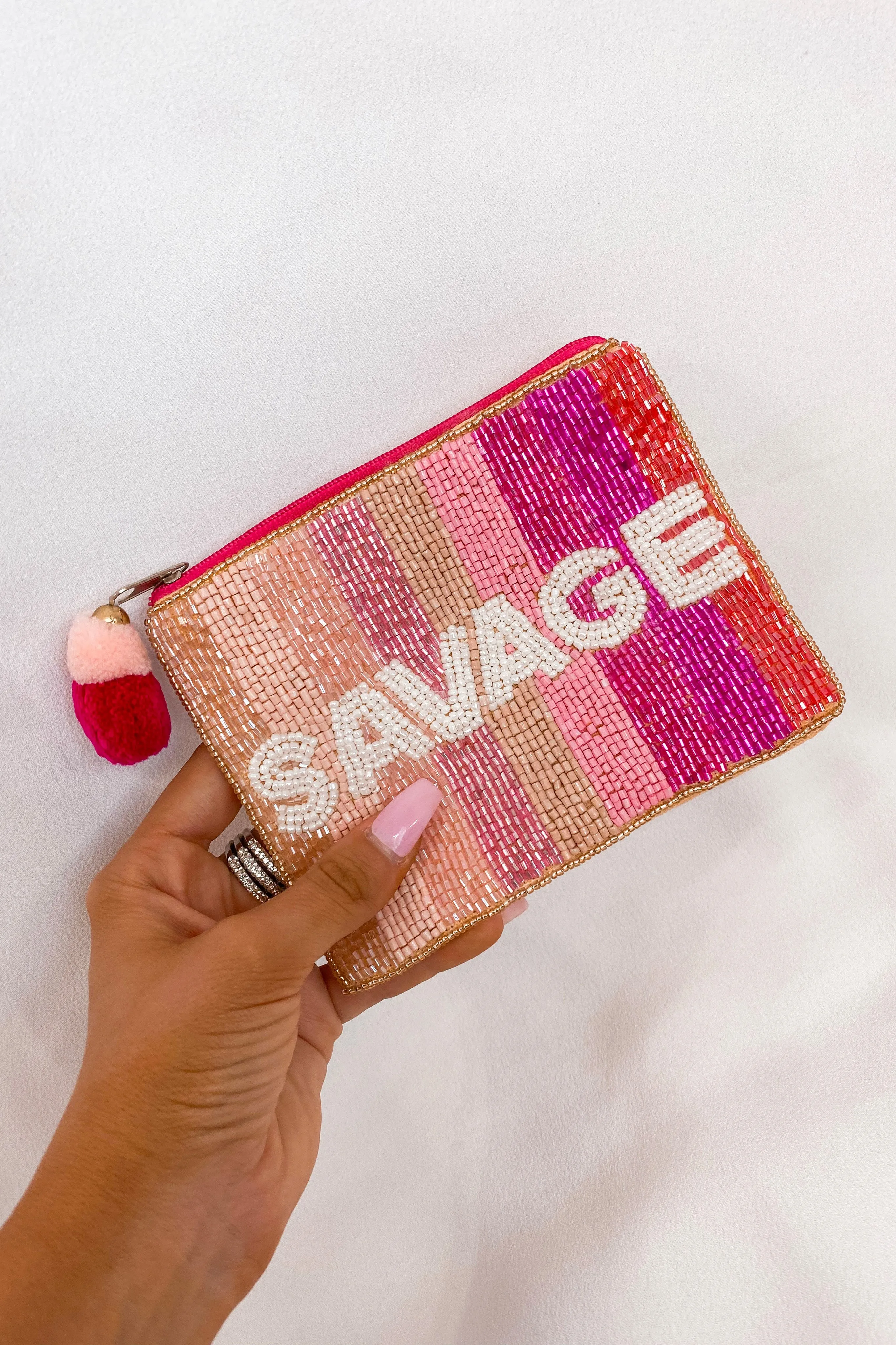 Wanderlust Beaded Mini Pouch
