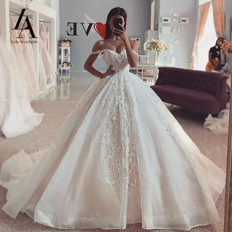 Wedding Dress Appliques Ball Gown Court Train Bridal Dresses