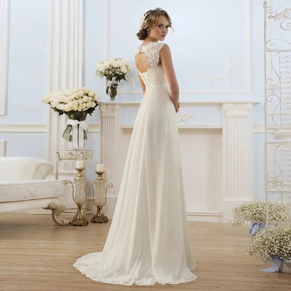 Wedding Dress for Woman Chiffon Boho Bride Dress Plus Size