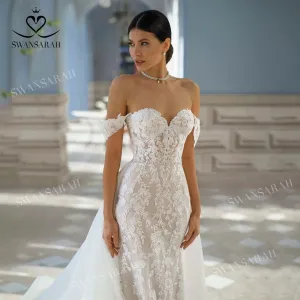 Wedding Dress Sleeveless Appliques Mermaid Princess