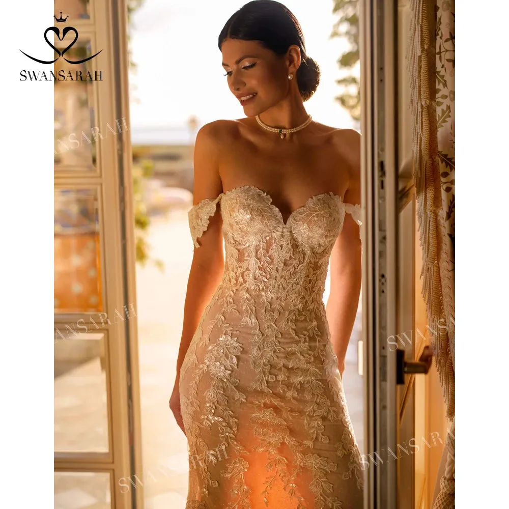 Wedding Dress Sleeveless Appliques Mermaid Princess