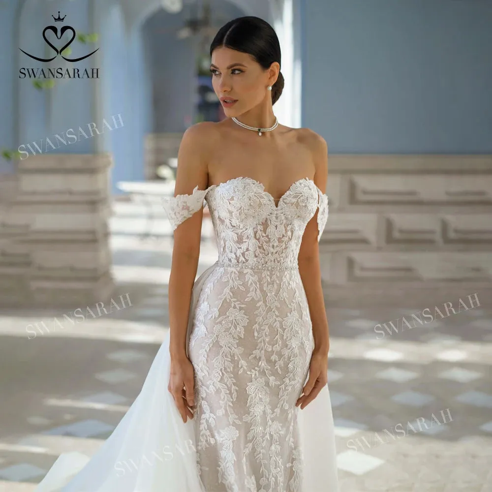 Wedding Dress Sleeveless Appliques Mermaid Princess