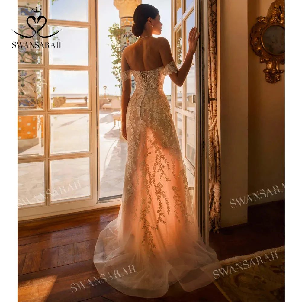Wedding Dress Sleeveless Appliques Mermaid Princess