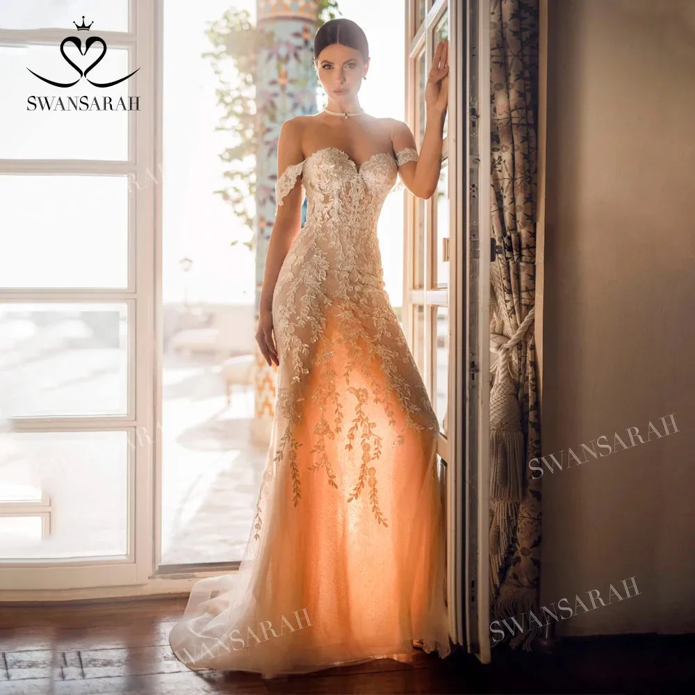 Wedding Dress Sleeveless Appliques Mermaid Princess